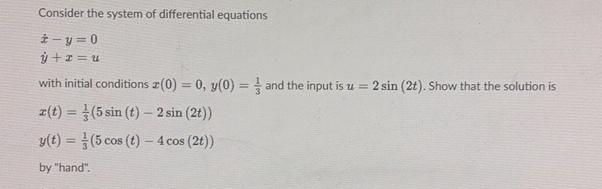 Solved Consider The System Of Differential | Chegg.com