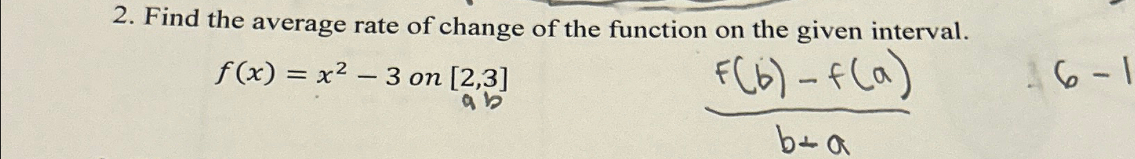 Solved Find the average rate of change of the function on | Chegg.com