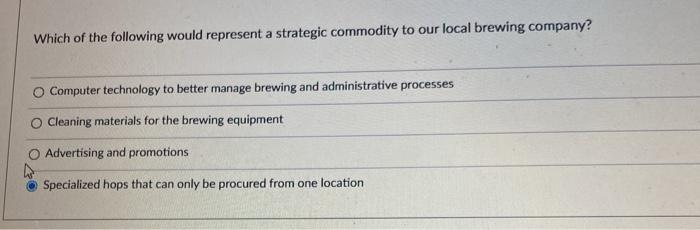 Solved Which Of The Following Would Represent A Strategic | Chegg.com