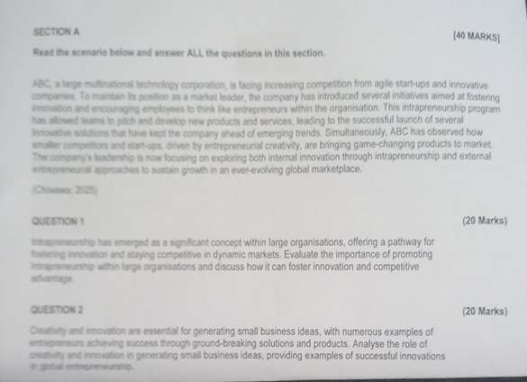 Solved SECTION A[40 ﻿MARKS]Pred the erentio below and answer | Chegg.com