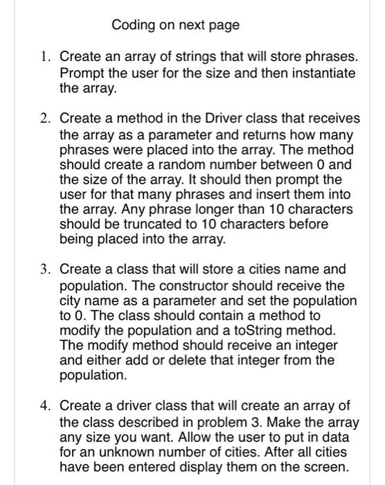 Solved Provide an example for each number and in java | Chegg.com