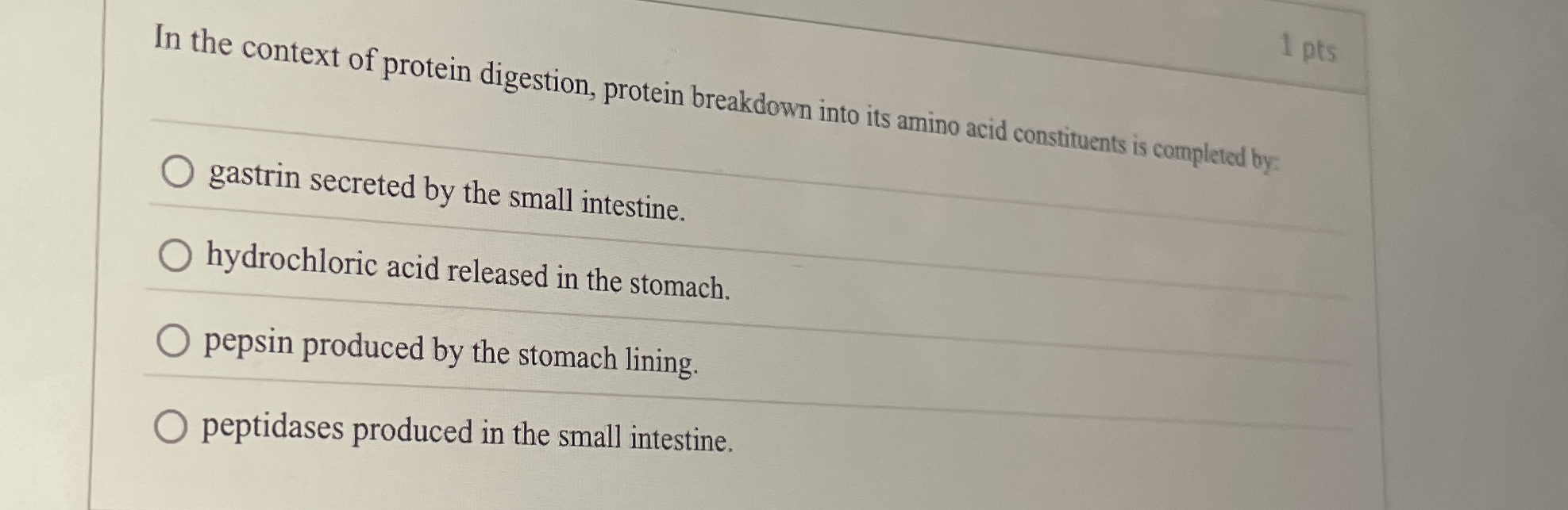 Solved In the context of protein digestion, protein | Chegg.com