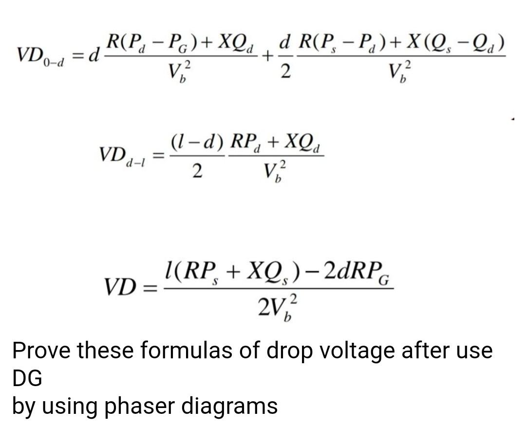 Solved Prove These Formulas Of Drop Voltage After Use Dg By 