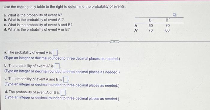 Solved Use The Contingency Table To The Right To Determine | Chegg.com