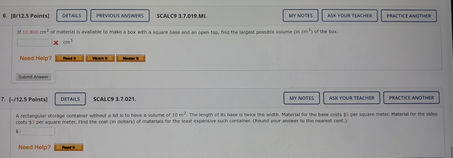 Solved Can someone please help me with these problems? I | Chegg.com