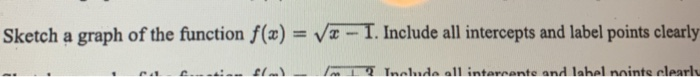 Solved Sketch a graph of the function f(x) = V2 - 1. Include | Chegg.com