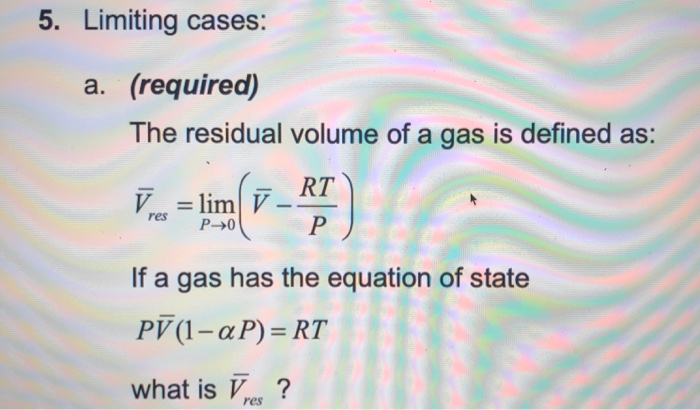 Solved Calculate The Pressure Exerted By Ar For A Molar V Chegg Com