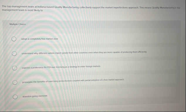 Solved The top management team at Indiana-based Quality | Chegg.com