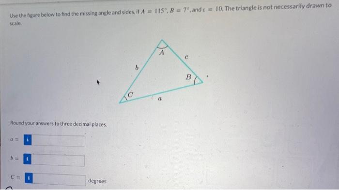 Solved Use the figure below to find the missing angle and | Chegg.com