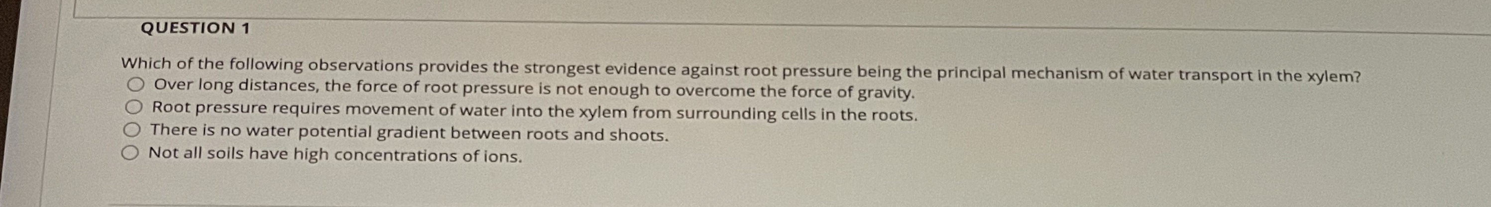 Solved QUESTION 1Which of the following observations | Chegg.com