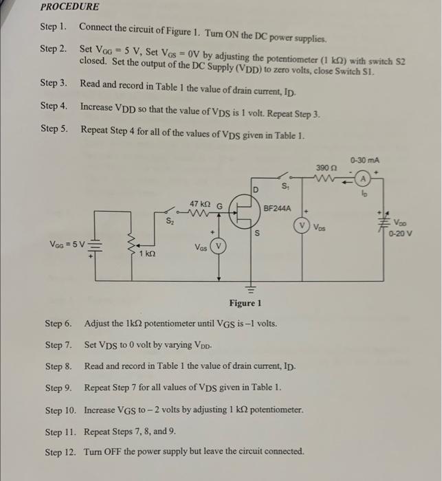 Solved CHARACTERISTICS OF A JFET PERFORMANCE OBJECTIVE Upon