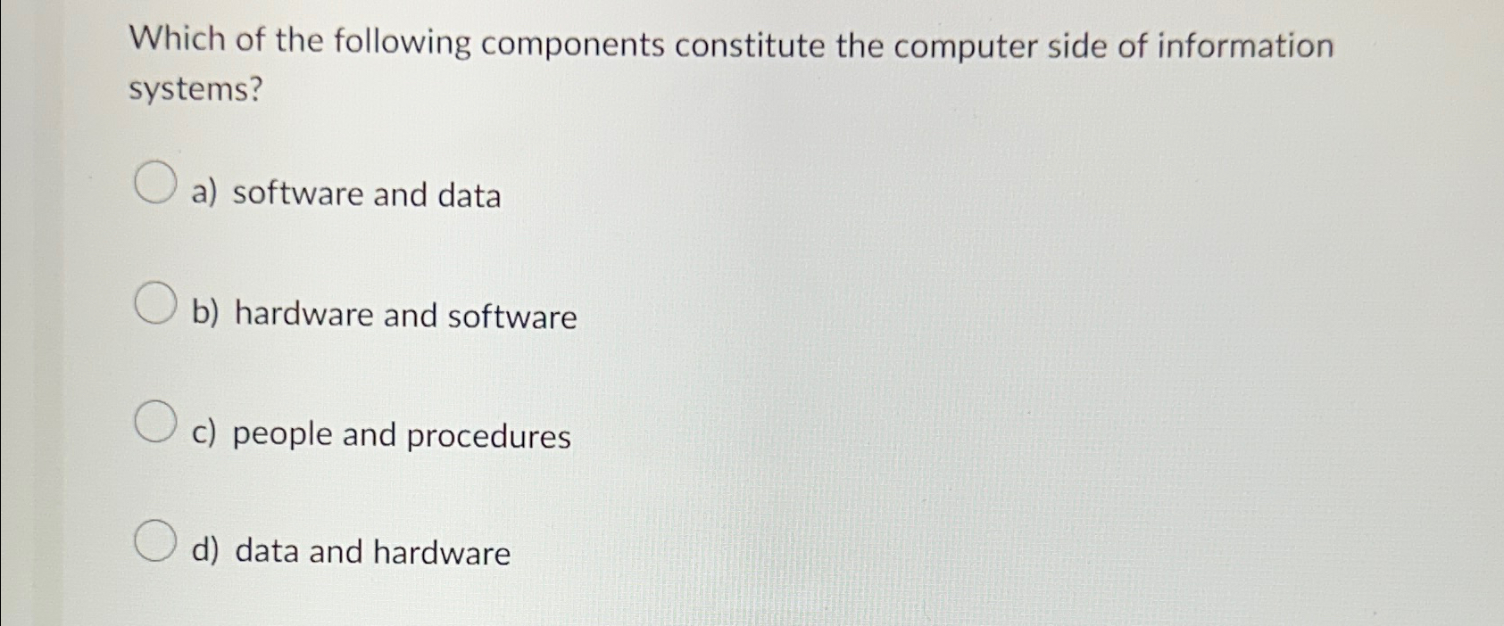 Solved Which of the following components constitute the | Chegg.com