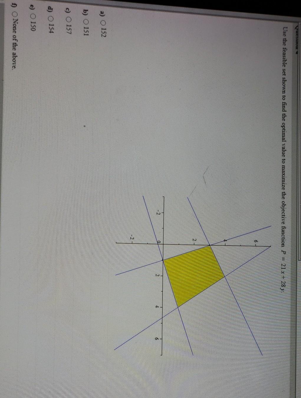 Solved Questo Use The Feasible Set Shown To Find The Opti Chegg Com