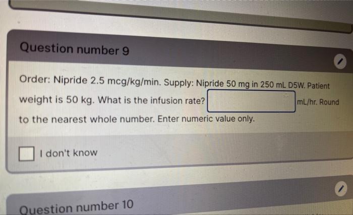 Solved Order: Nipride 2.5mcg/kg/min. Supply: Nipride 50mg in | Chegg.com