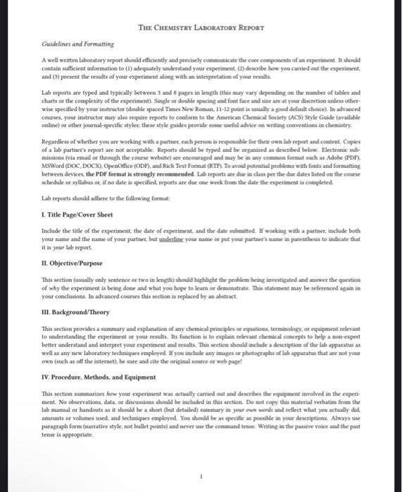 CH 212 - Organic Chemistry Il Lab Formal Lab Report: | Chegg.com