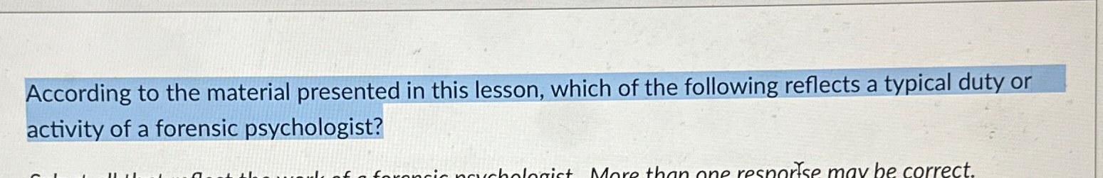 Solved According to the material presented in this lesson, | Chegg.com