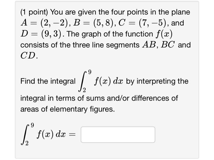 Solved (1 point) You are given the four points in the plane