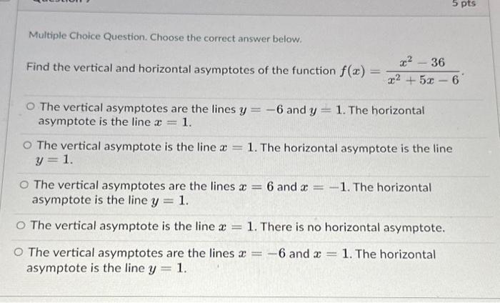Solved Multiple Choice Question. Choose the correct answer | Chegg.com