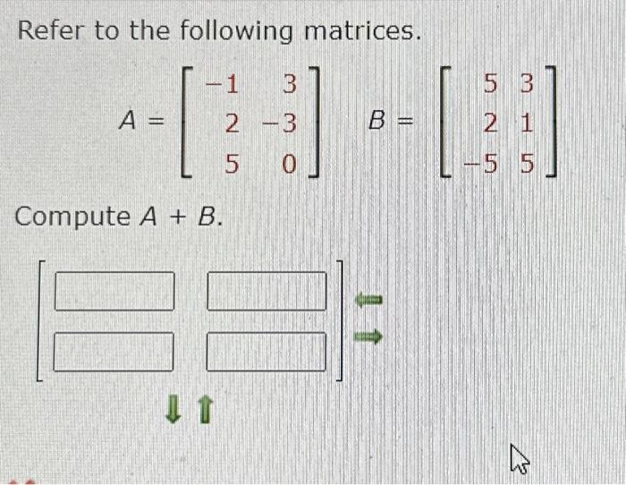 Solved Refer to the following matrices. | Chegg.com