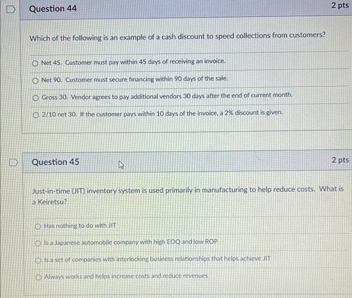 question-442-ptswhich-of-the-following-is-an-example-of-a-cash-discount-to-speed-collections