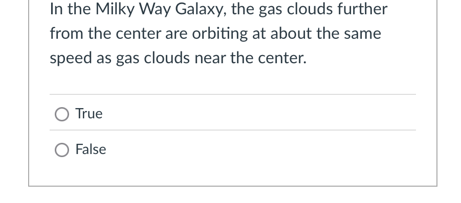 Solved In the Milky Way Galaxy, the gas clouds further from | Chegg.com