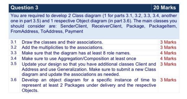 Solved Question 3 20 Marks You are required to develop 2 | Chegg.com