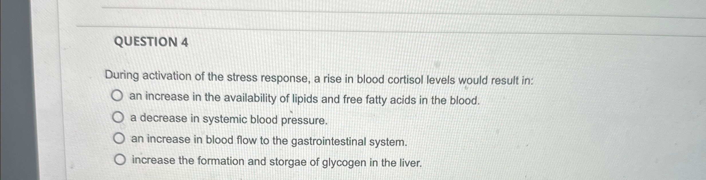 Solved QUESTION 4During activation of the stress response, a | Chegg.com