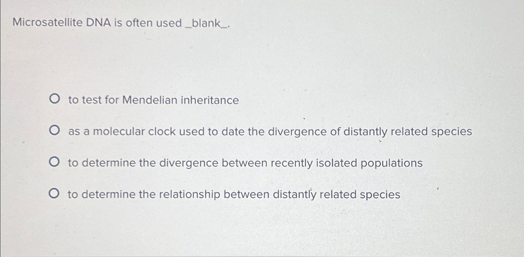 Solved Microsatellite DNA Is Often Used_blank_.to Test For | Chegg.com