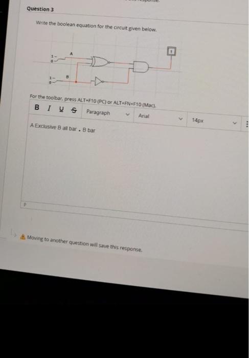 Solved Question 1 Write a Boolean expression for the | Chegg.com