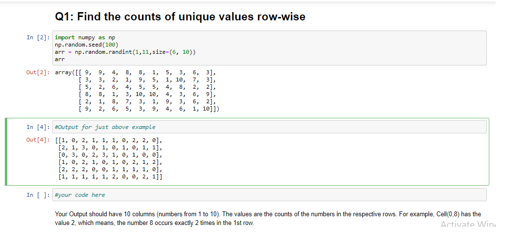 Solved Q3 Given below a Numpy Array display odd rows and Chegg