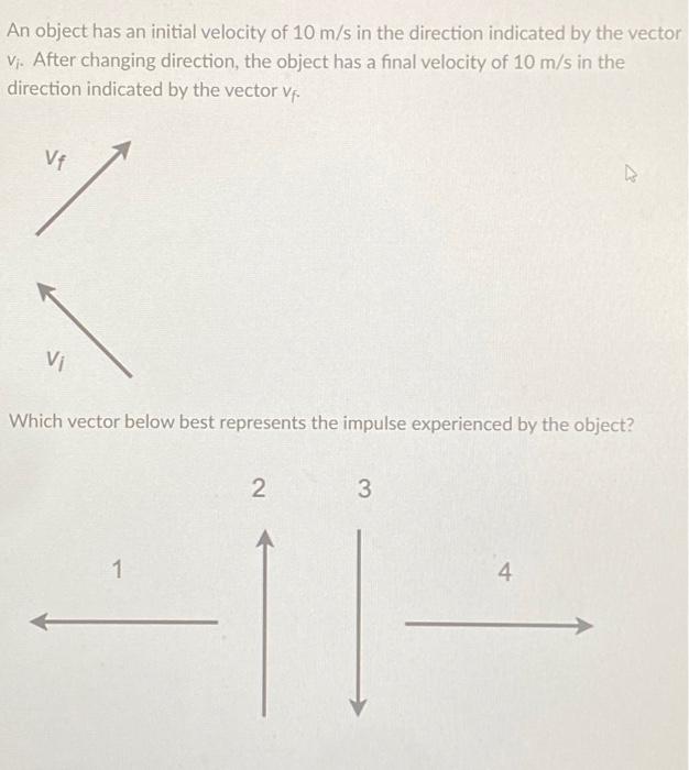 Solved An object has an initial velocity of 10 m/s in the | Chegg.com