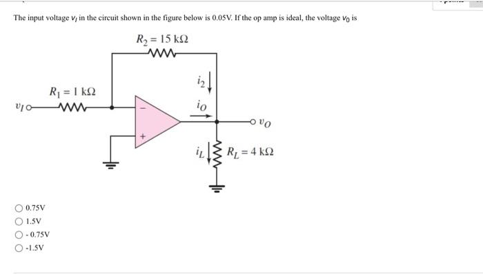 Solved The input voltage vl in the circuit shown in the | Chegg.com