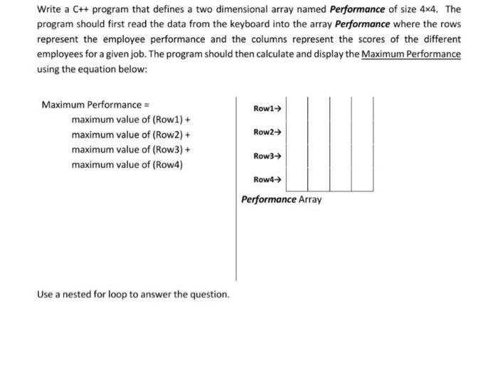 Solved Write a C++ program that defines a two dimensional | Chegg.com