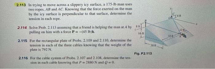 Solved 2.113 In trying to move across a slippery icy | Chegg.com