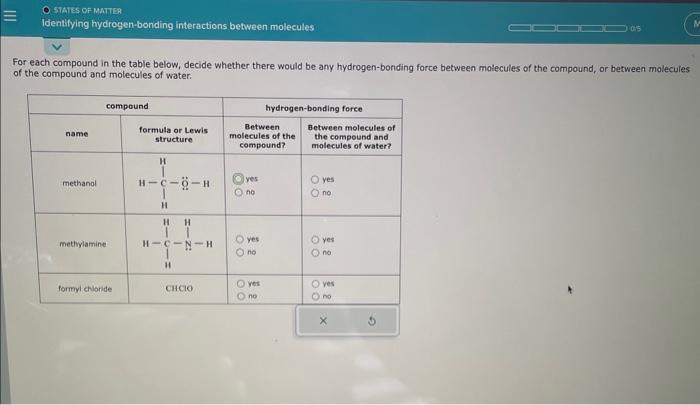 Solved for each compound in the table below, decide whether | Chegg.com