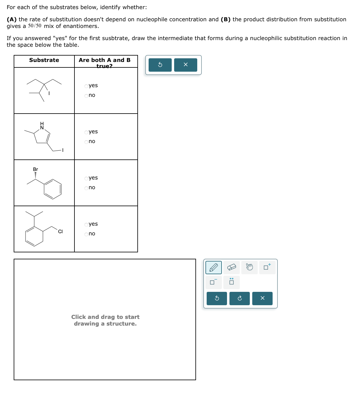 Solved PLS HELP ME !For each of the substrates below, | Chegg.com