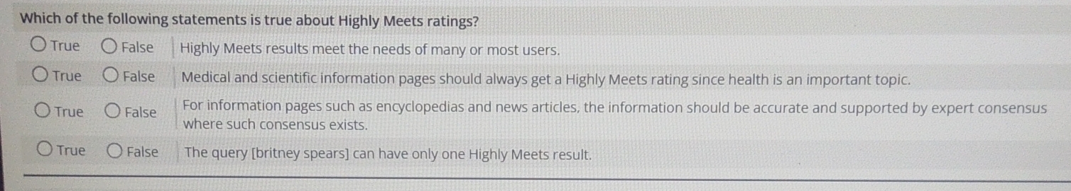 Which Of The Following Is True About Highly Meets Rating Solved Which of the following statements is true about | Chegg.com