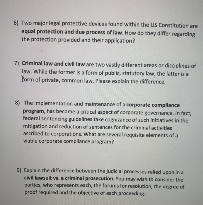 Solved 6) Two major legal protective devices found within | Chegg.com