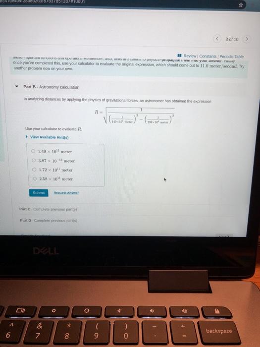 Solved 0312871001 3 Of 10 Review Constants Periodic Table | Chegg.com