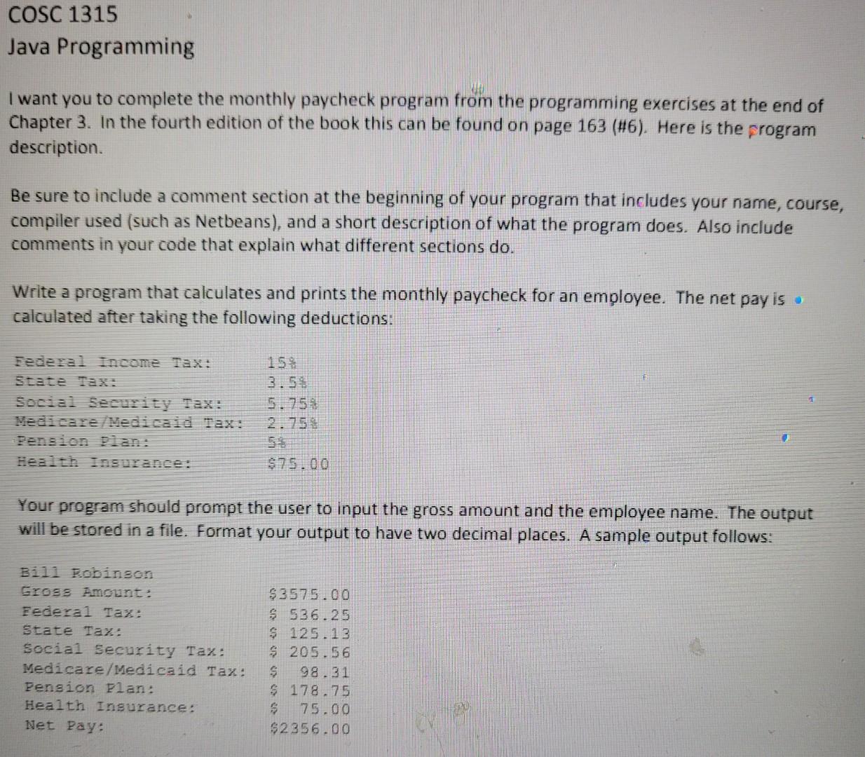 Solved Java Programming I want you to complete the monthly | Chegg.com
