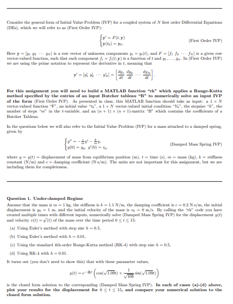 Solved Consider the general form of Initial Value Problem | Chegg.com
