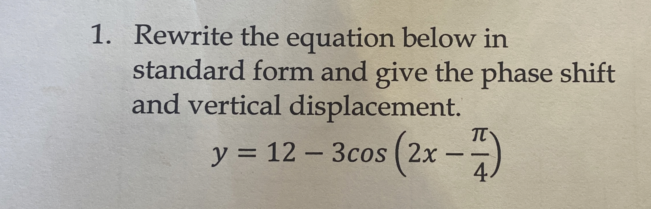 Solved Rewrite the equation below in standard form and give | Chegg.com