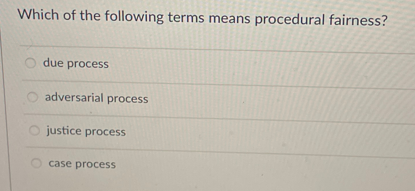 Solved Which of the following terms means procedural | Chegg.com