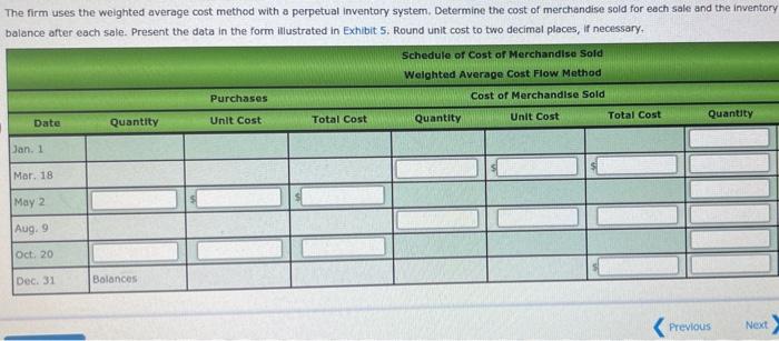 Solved Weighted Average Cost Flow Method Under Perpetual | Chegg.com