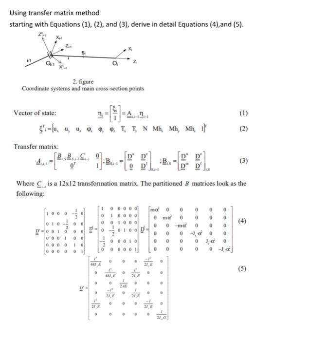 Using transfer matrix method starting with Equations | Chegg.com