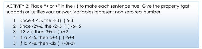 Solved ACTIVITY 3: Place "" in the () to make each sentence | Chegg.com