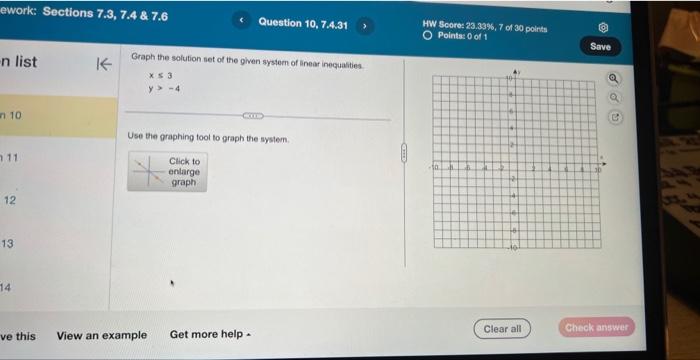 Solved Graph the solution set of the given system of linear | Chegg.com
