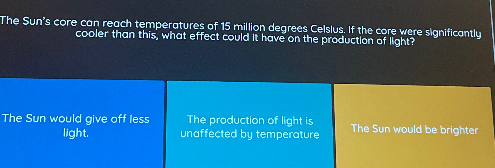 temp of the sun's core