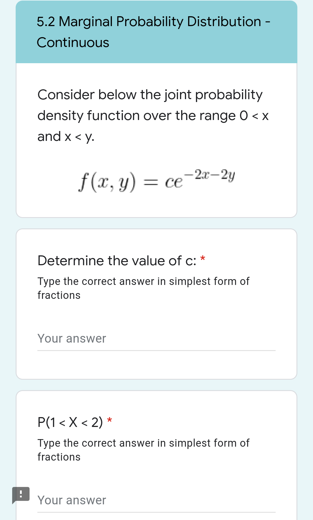 Solved 5.2 Marginal Probability Distribution - Continuous | Chegg.com