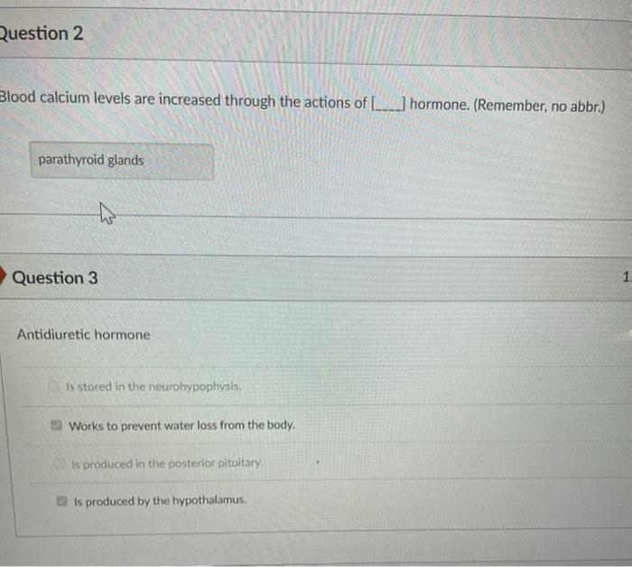 Solved Question 2 Blood calcium levels are increased through | Chegg.com